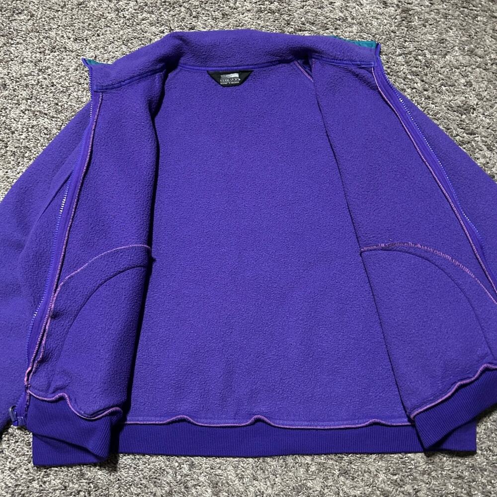 Vintage Fleece Jacket Full Zip Purple 80s 90s Ski Snow Winter Purple Medium - Picture 3 of 9